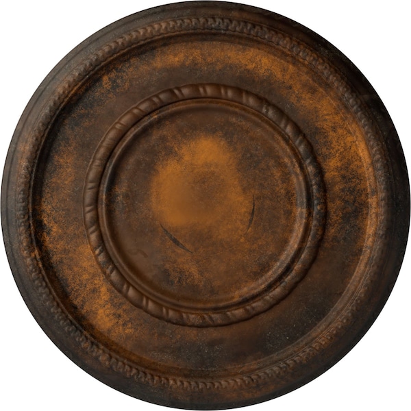 Ekena Millwork Federal Roped Large Ceiling Medallion (Fits Canopies up to 7 3/4"), 17 3/8"OD x 1 1/8"P, Rust CM17FERUS - main